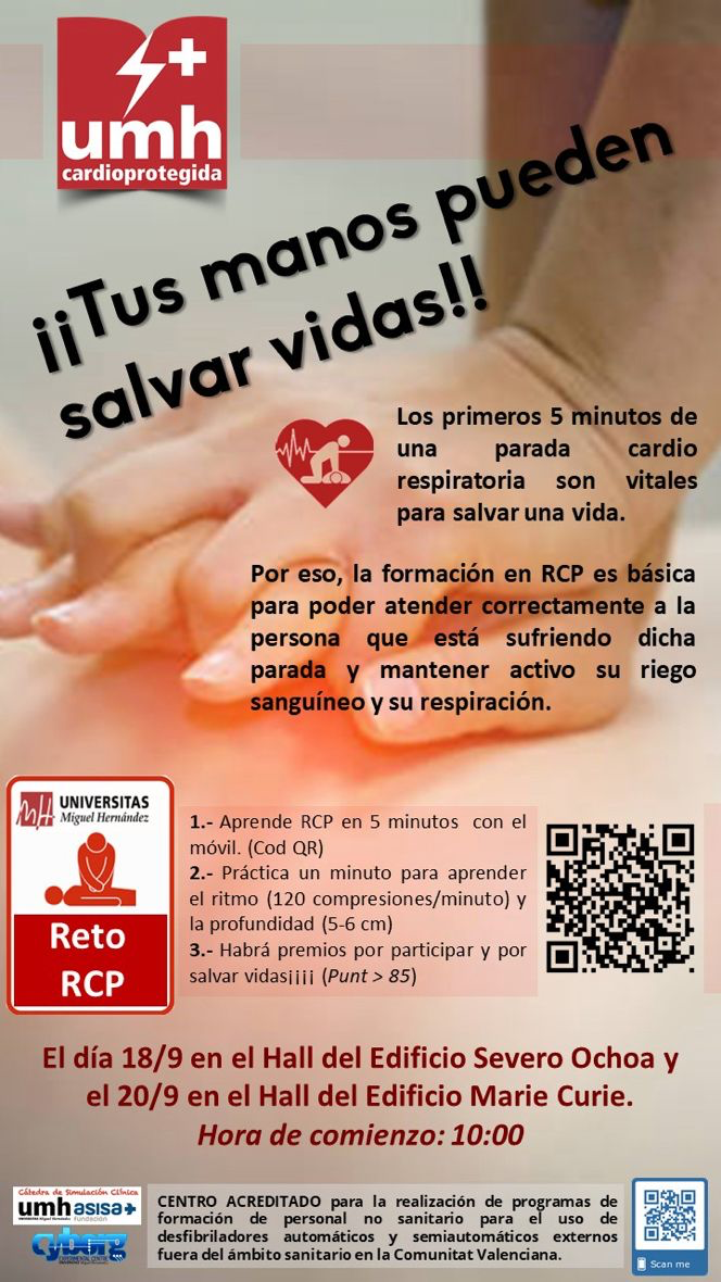 La Cátedra de Simulación Clínica Fundación ASISA-Universidad Miguel Hernández (UMH) inicia la campaña “UMH cardioprotegida”
