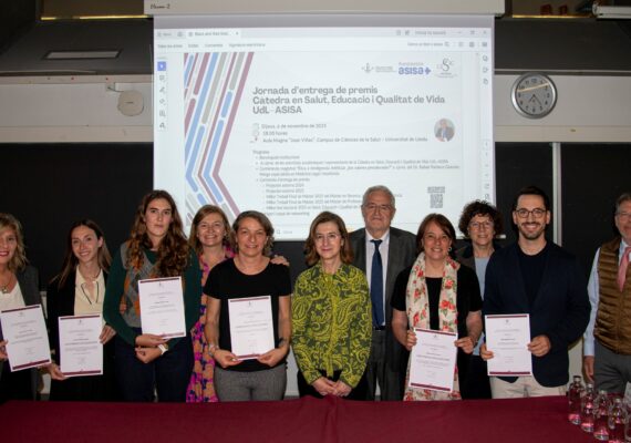 La Cátedra de Salud, Educación y Calidad de Vida de la Fundación Asisa en la Universidad de Lleida entrega sus Premios Anuales de Investigación