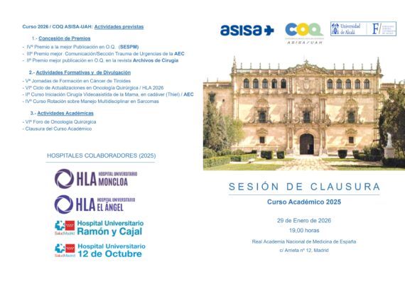 Sesión de clausura del curso académico 2025 de la Cátedra de Oncología Quirúrgica